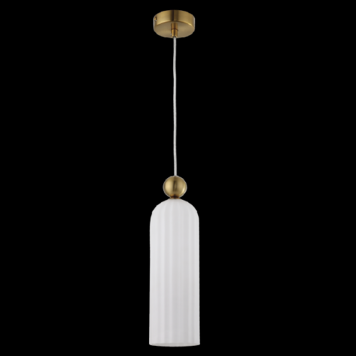Pendant Ribbed White Glass