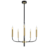 Chandelier 5 Light Black and Gold