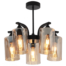 Chandelier 5 Light Amber and Black